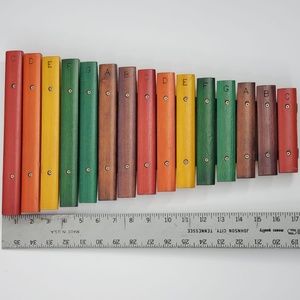 15 note multicolored wooden xylophone